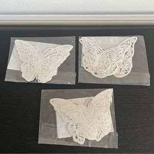 3D Butterfly Stickers Decoration Silver 36 Pc 3 Styles 3 Sizes Wall Door Window